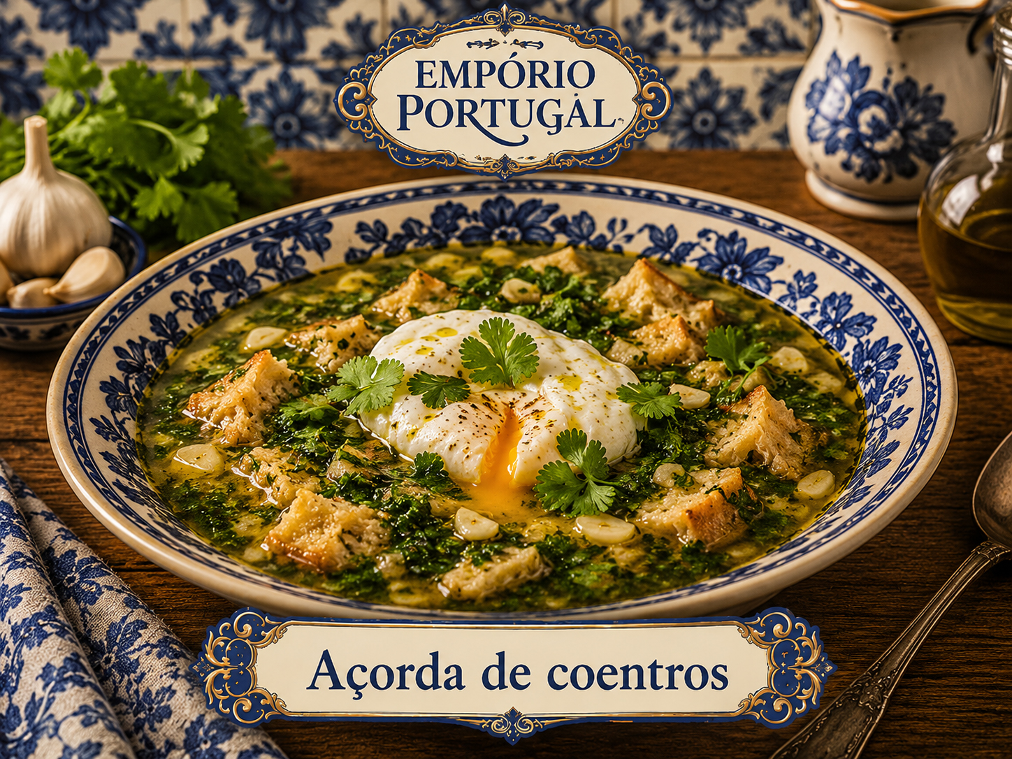 Foto de Açorda de coentros - receita portuguesa tradicional