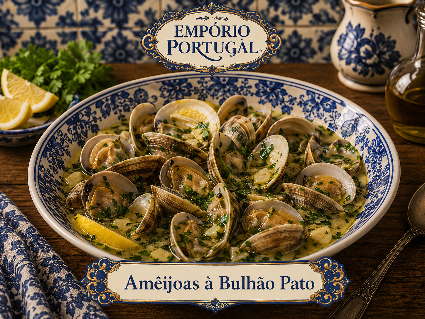 Foto de Amêijoas à Bulhão Pato - receita portuguesa tradicional