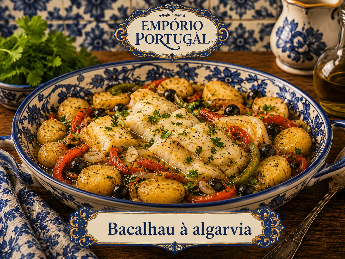 Foto de Bacalhau à algarvia - receita portuguesa tradicional
