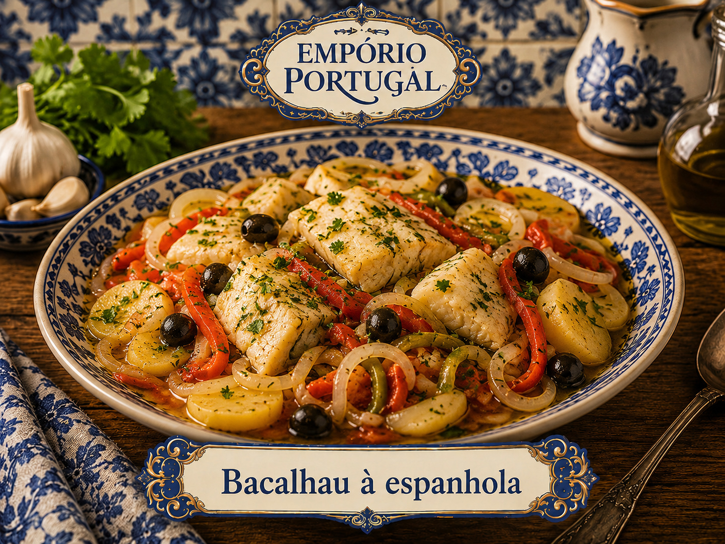 Foto de Bacalhau à espanhola em versão portuguesa - receita portuguesa tradicional