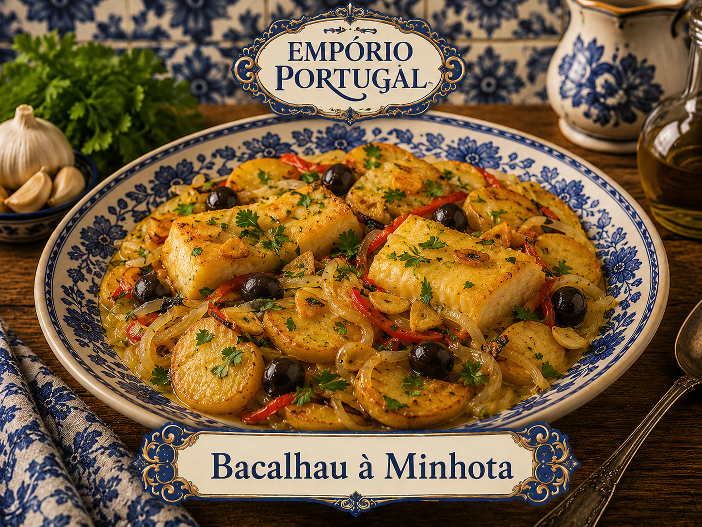Foto de Bacalhau à Minhota - receita portuguesa tradicional