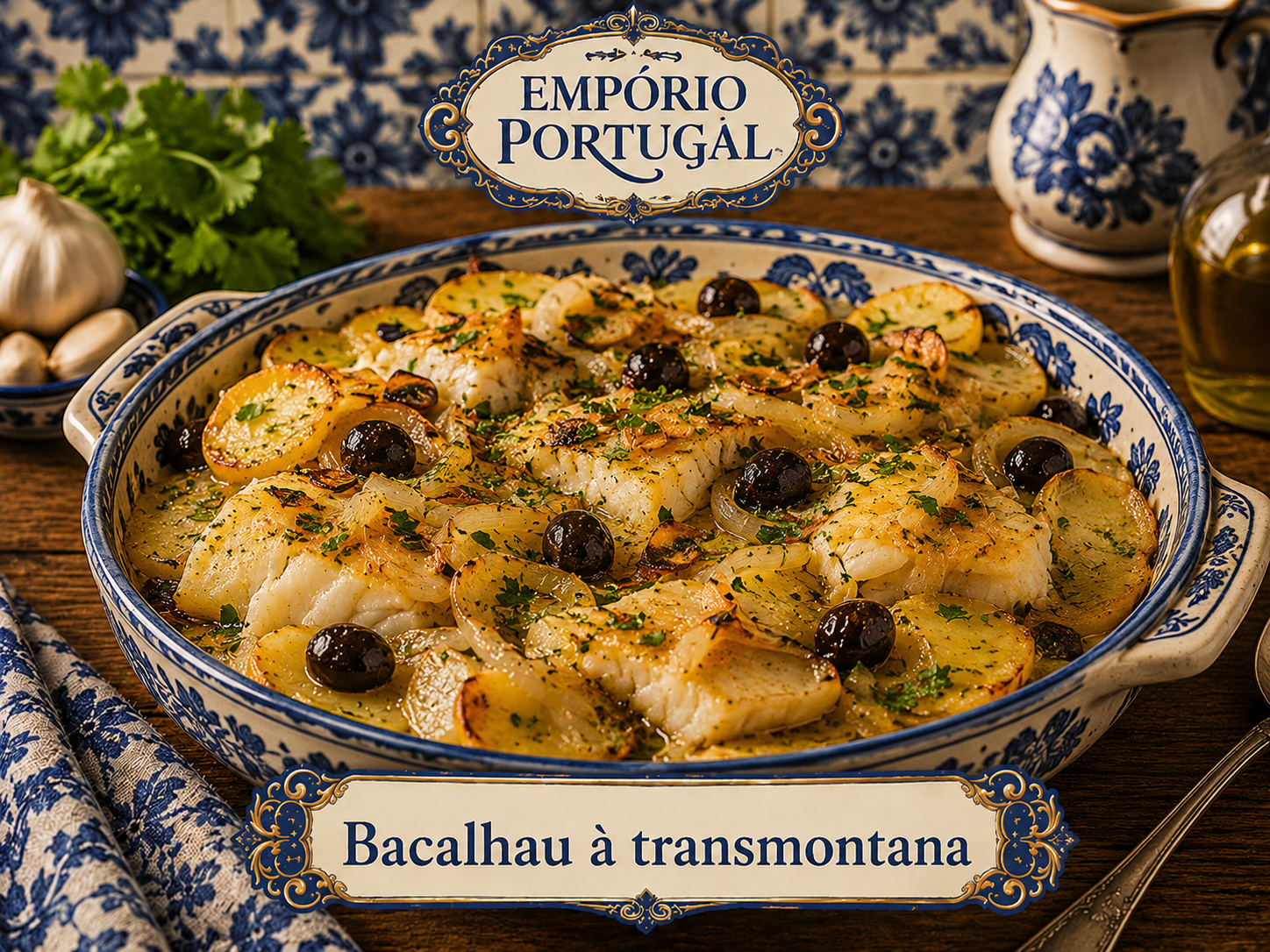 Foto de Bacalhau à transmontana - receita portuguesa tradicional