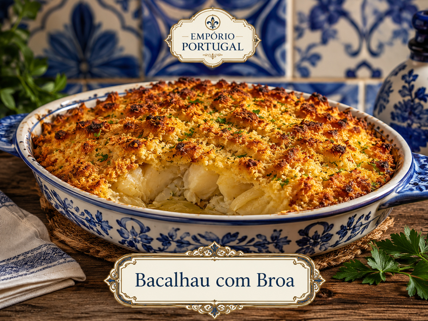 Foto de Bacalhau com broa - receita portuguesa tradicional