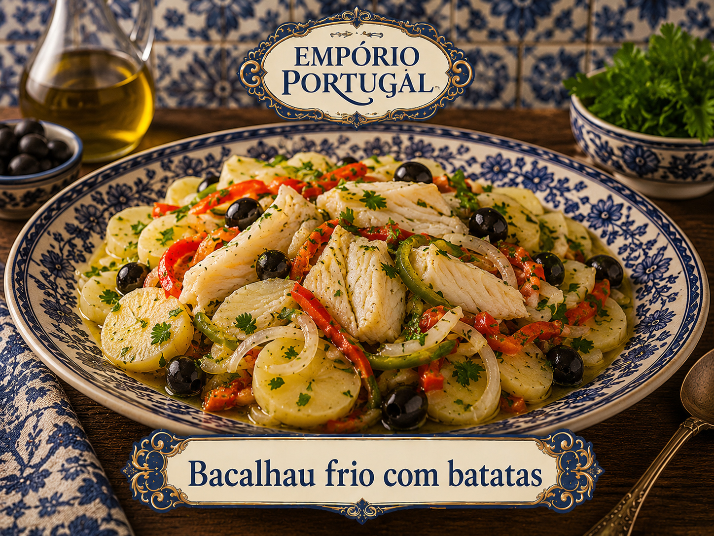 Foto de Bacalhau frio com batatas - receita portuguesa tradicional