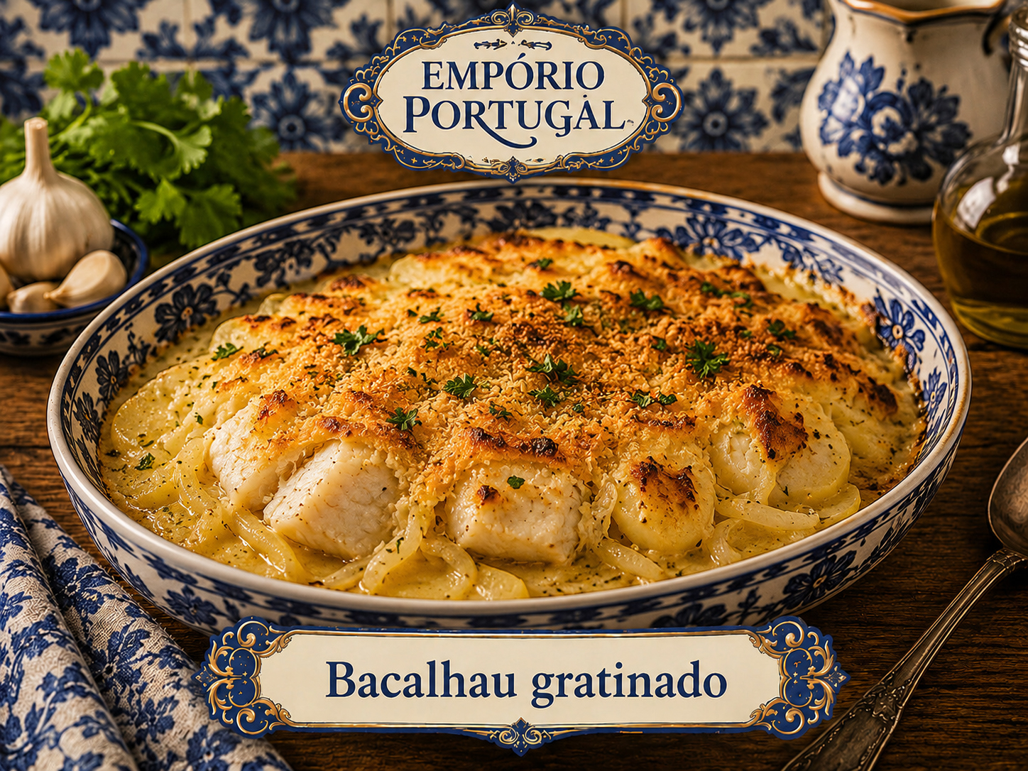 Foto de Bacalhau gratinado - receita portuguesa tradicional
