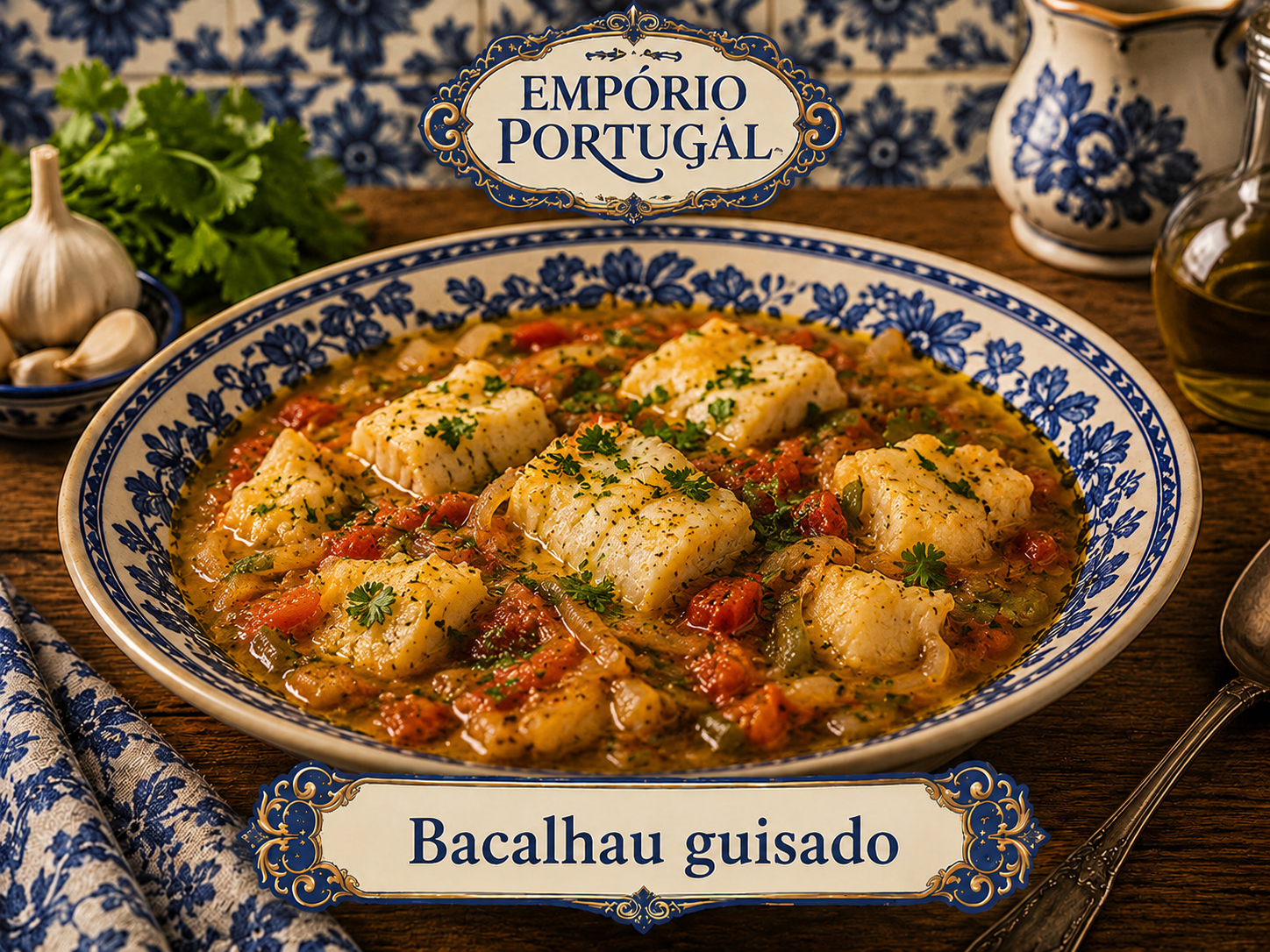 Foto de Bacalhau guisado - receita portuguesa tradicional