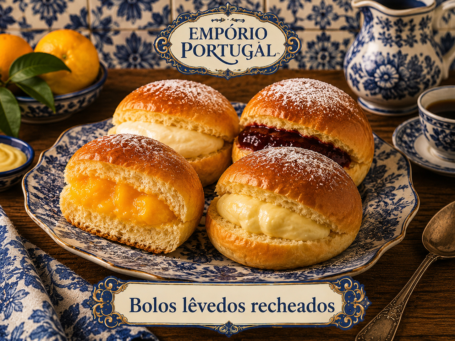 Foto de Bolos lêvedos recheados - doce portugues tradicional