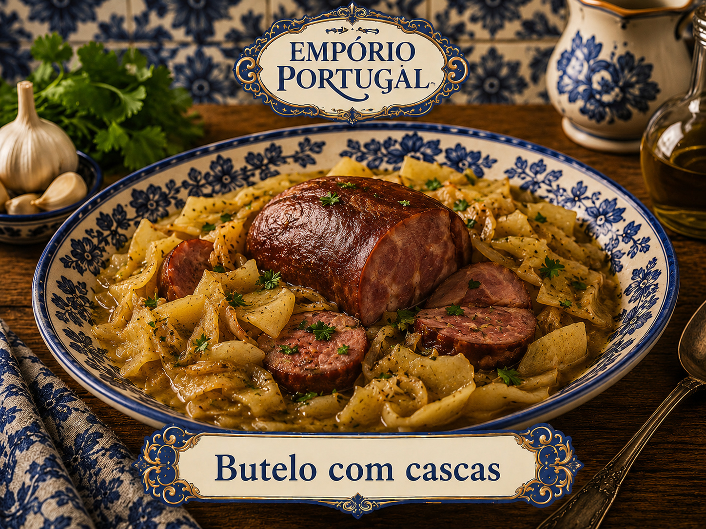 Foto de Butelo com cascas - receita portuguesa tradicional