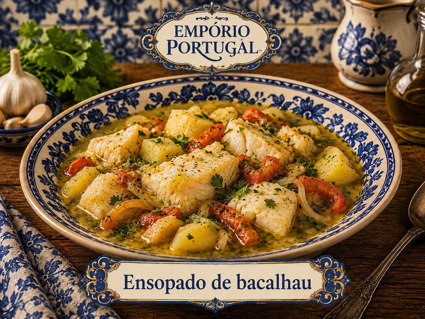 Foto de Ensopado de bacalhau - receita portuguesa tradicional