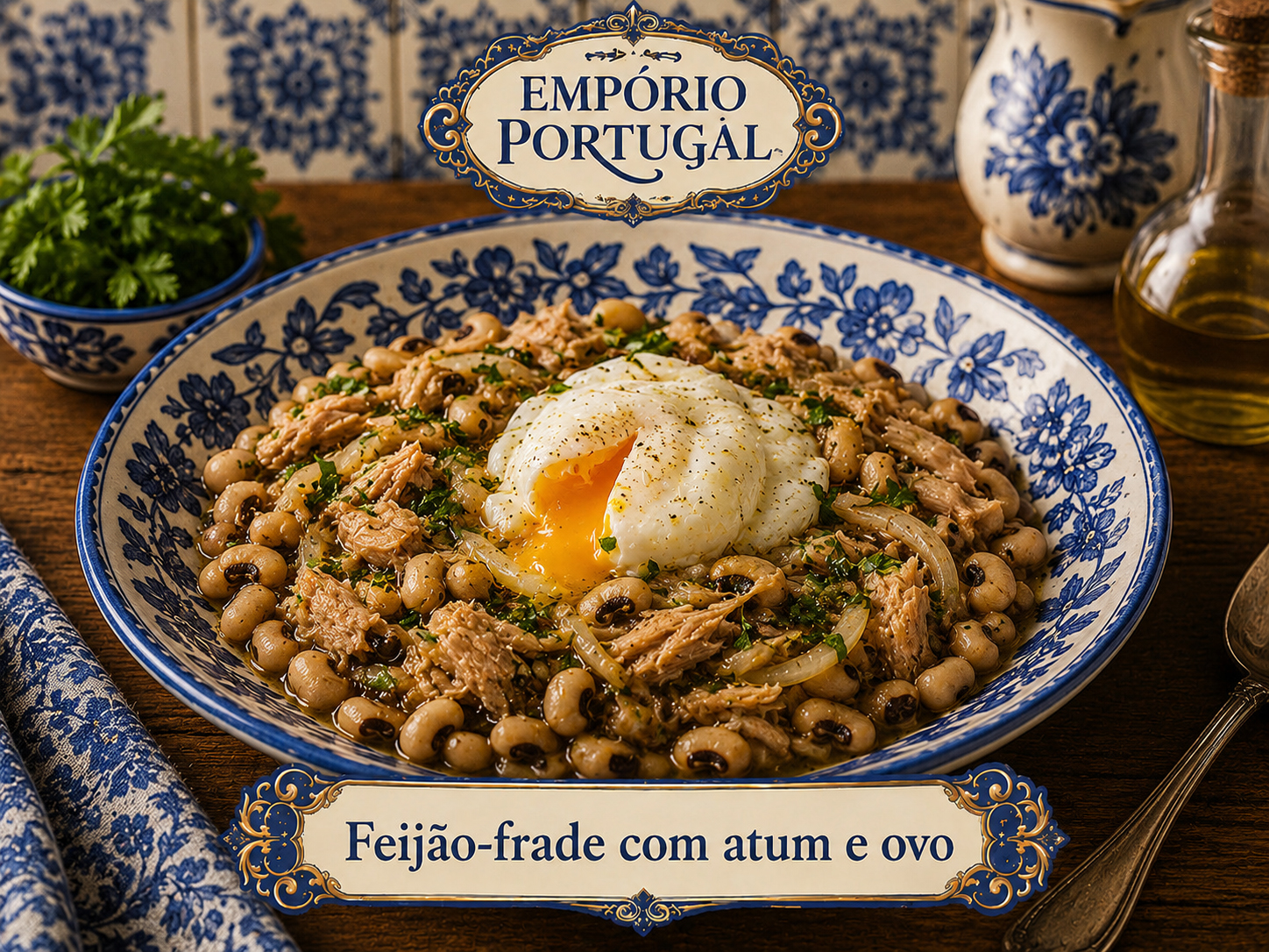 Foto de Feijão-frade com atum e ovo - receita portuguesa tradicional