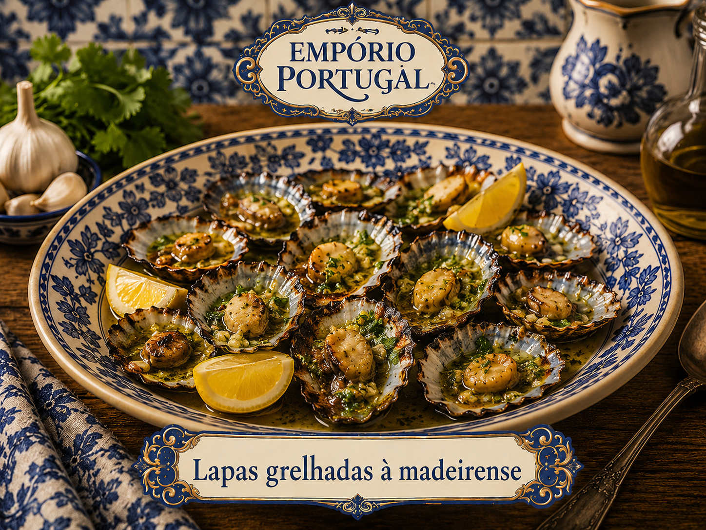 Foto de Lapas grelhadas à madeirense - receita portuguesa tradicional