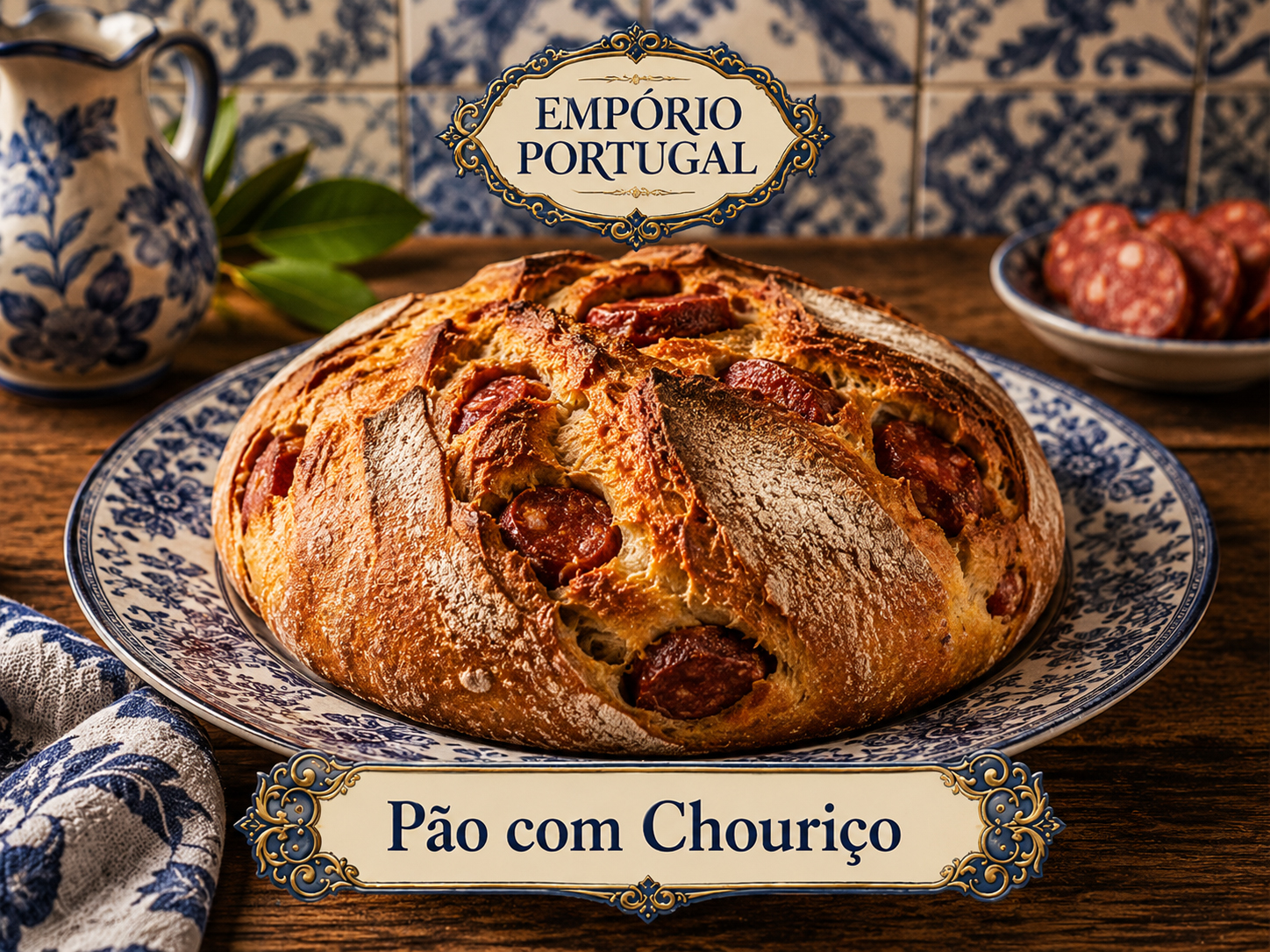 Foto de Pão com chouriço - receita portuguesa tradicional