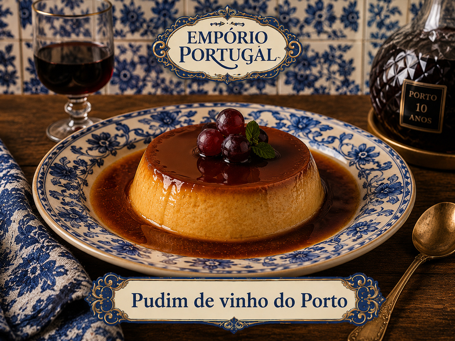 Foto de Pudim de vinho do Porto - doce portugues tradicional