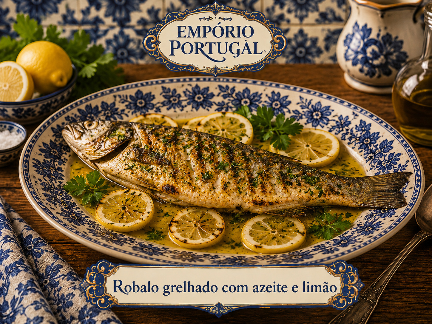 Foto de Robalo grelhado com azeite e limão - receita portuguesa tradicional