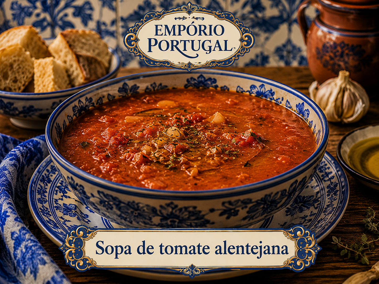 Foto de Sopa de tomate alentejana - receita portuguesa tradicional
