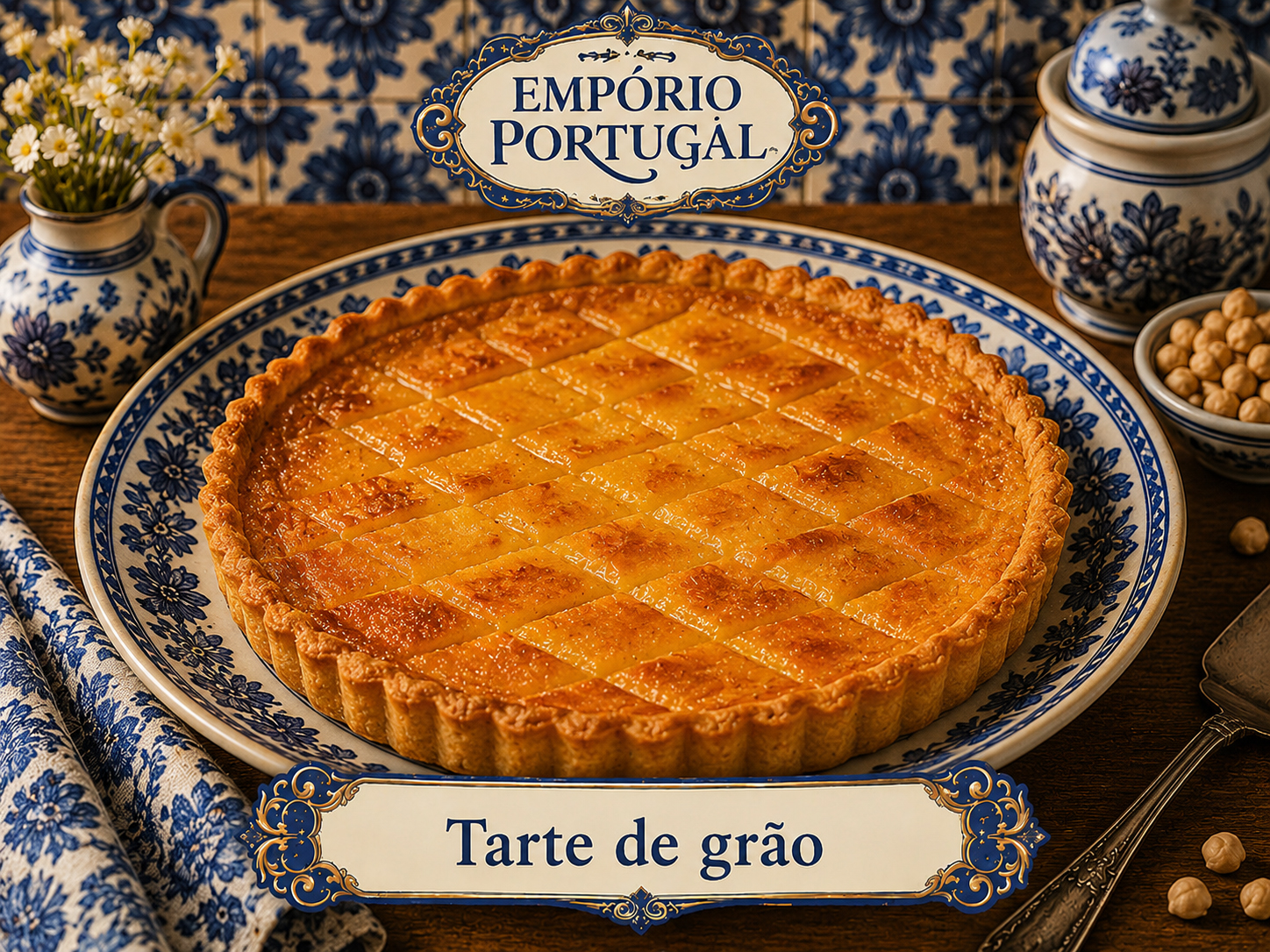 Foto de Tarte de grão - doce portugues tradicional