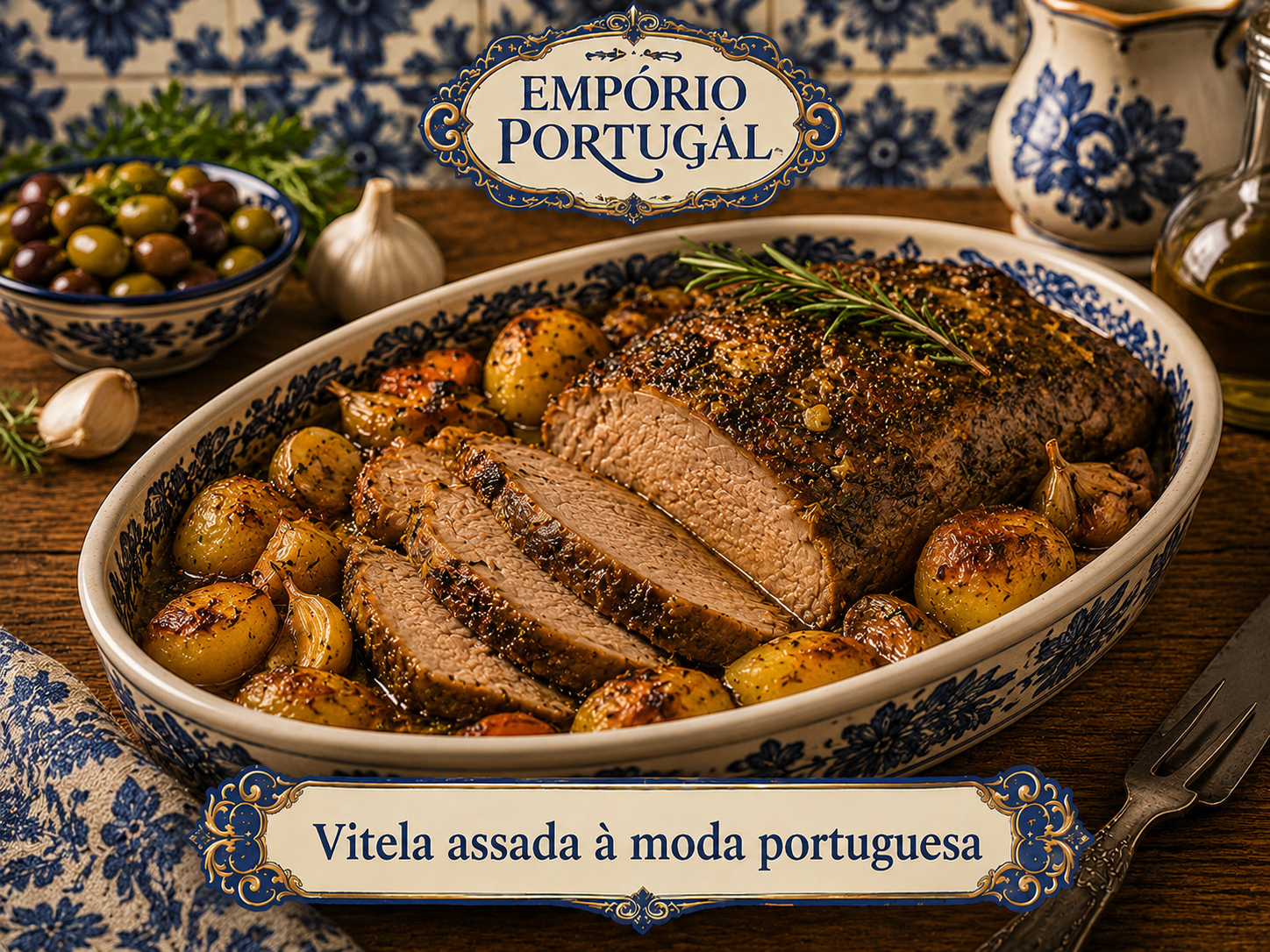 Foto de Vitela assada à moda portuguesa - receita portuguesa tradicional