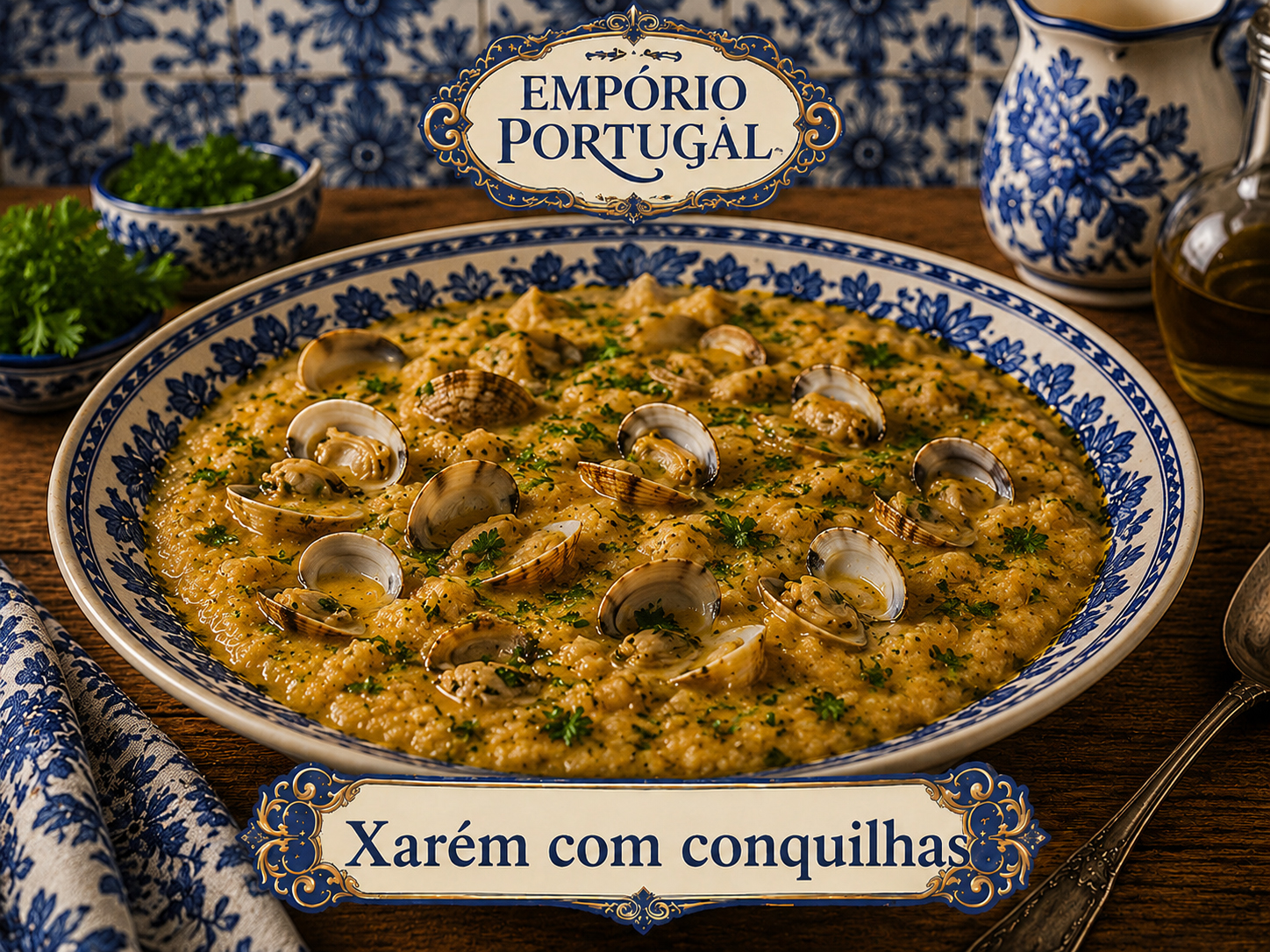 Foto de Xarém com conquilhas - receita portuguesa tradicional